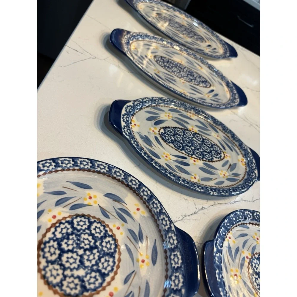 5- Temptations by Tara Old World  Ceramic Oval/Round Serving Platters
